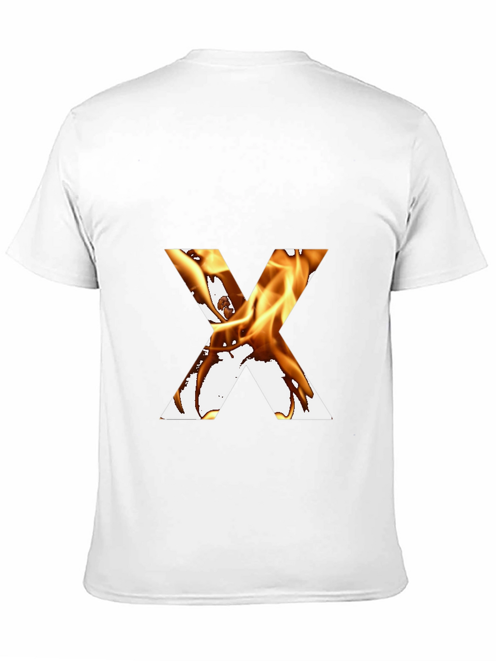 Fiery Letter X Graphic Tee - Bold Black T-Shirt