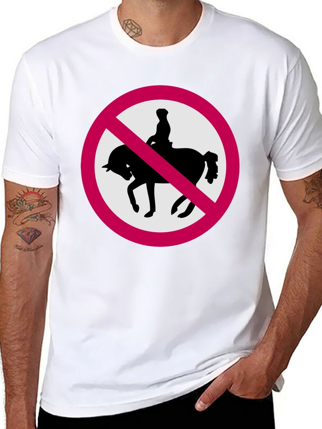 No Horse Riding Black T-Shirt