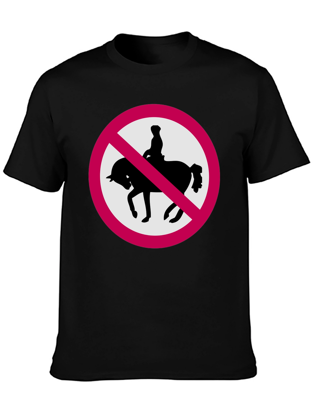 No Horse Riding Black T-Shirt