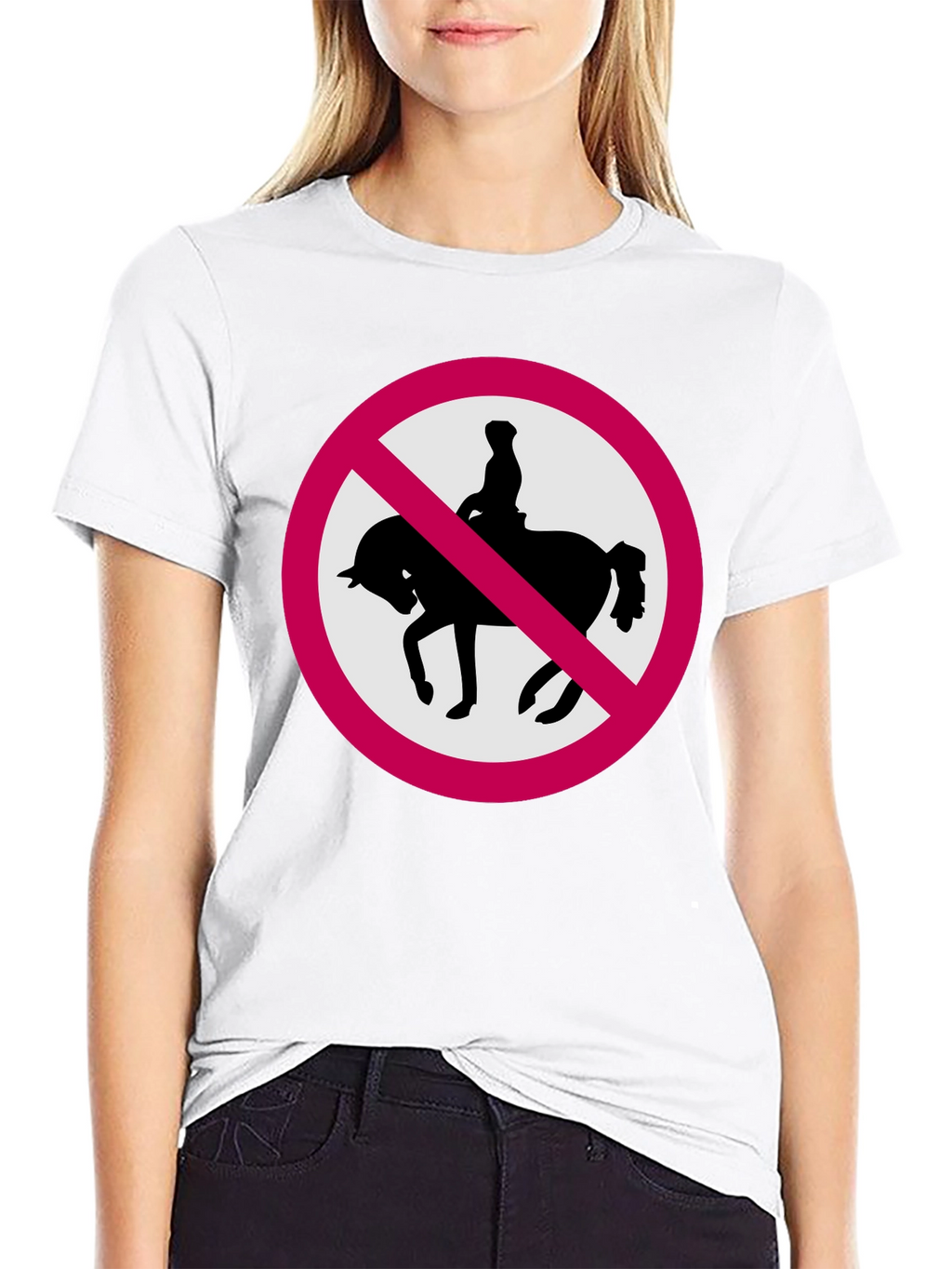 No Horse Riding Black T-Shirt