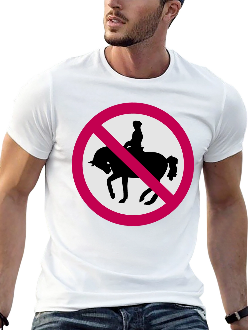 No Horse Riding Black T-Shirt