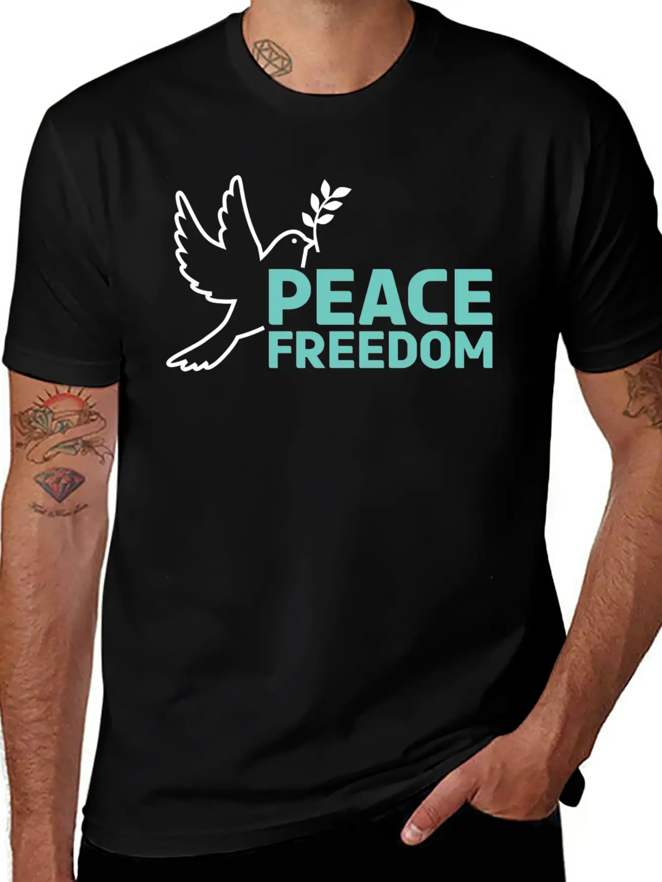 Peace & Freedom - Peace Dove Essential Cotton Tee For Daily Outfits – Unisex Style