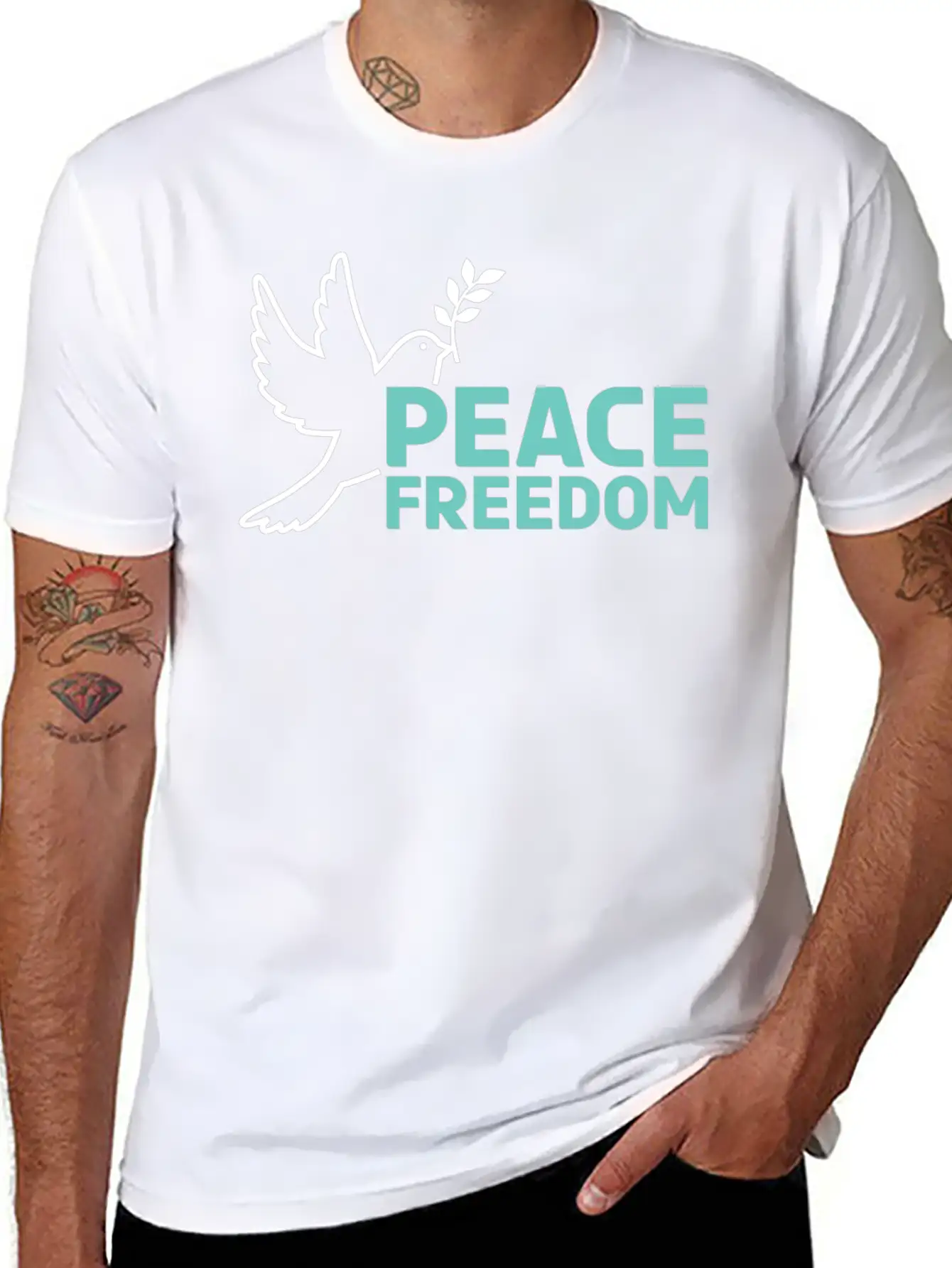 Peace & Freedom - Peace Dove Essential Cotton Tee For Daily Outfits – Unisex Style