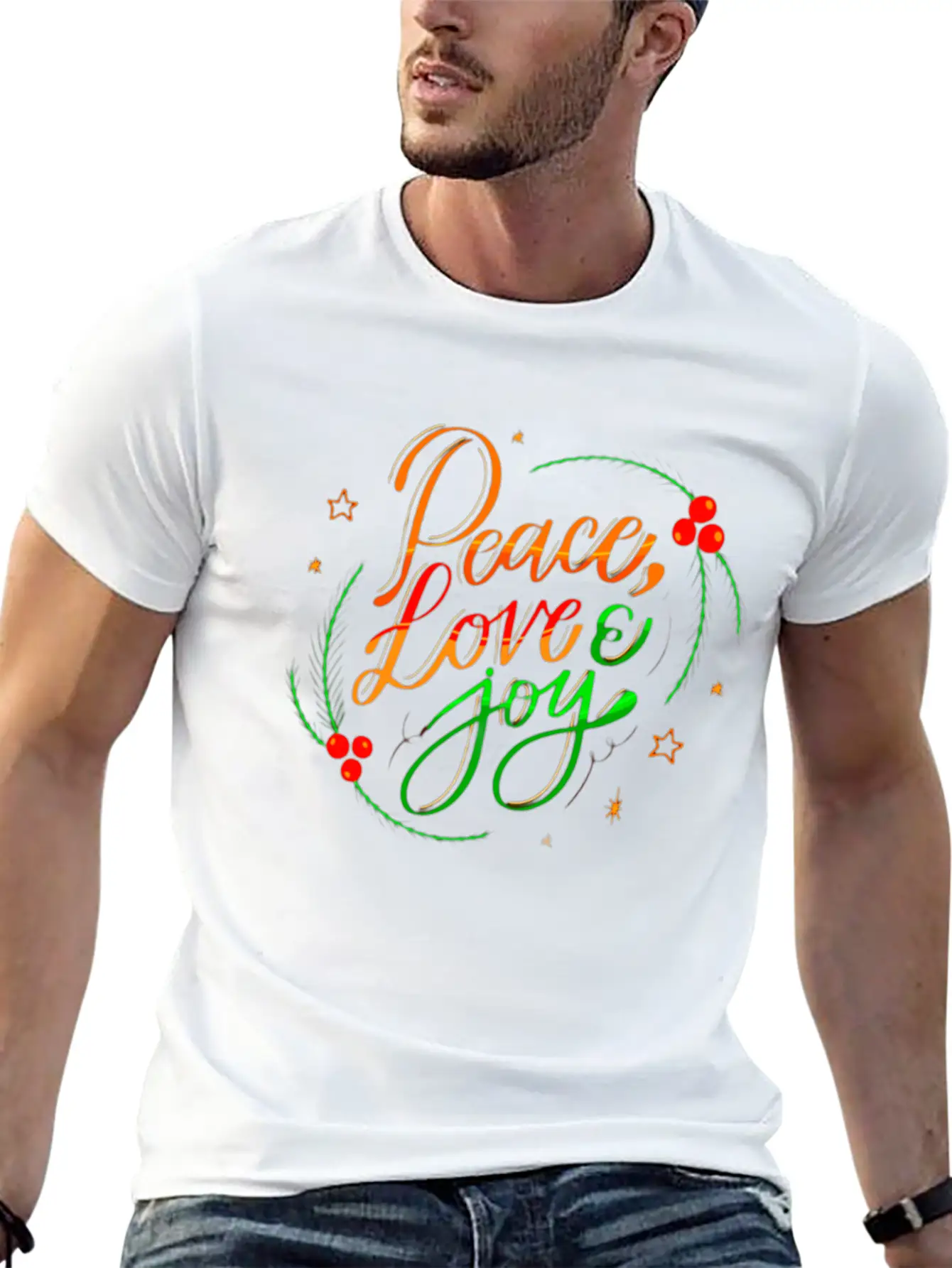 Peace Love And Joy Unisex Casual T-Shirt – Clean Design For Daily Comfort
