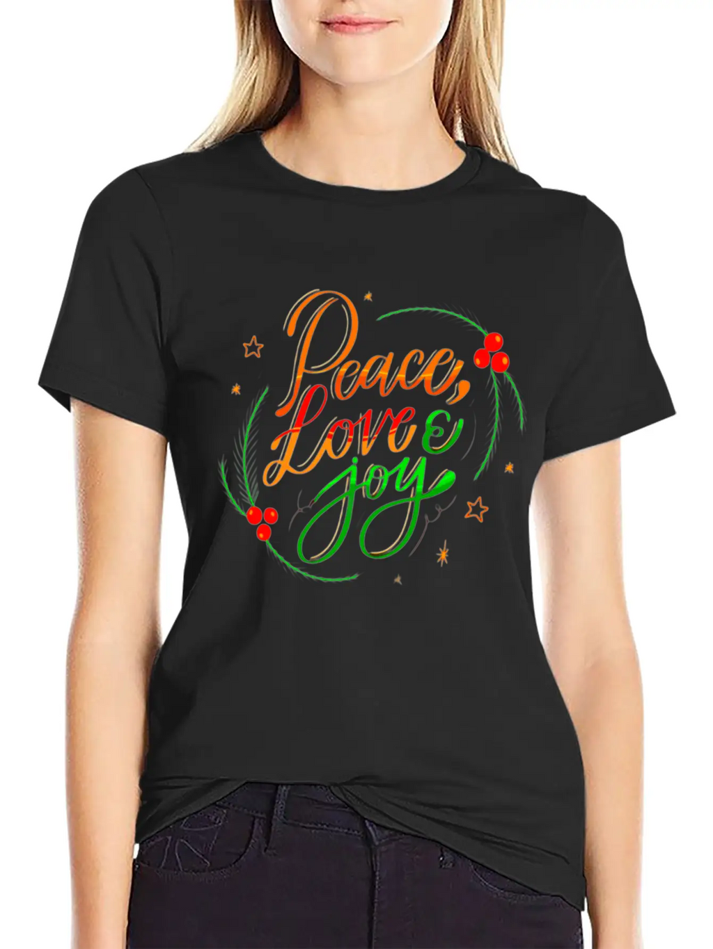 Peace Love And Joy Unisex Casual T-Shirt – Clean Design For Daily Comfort