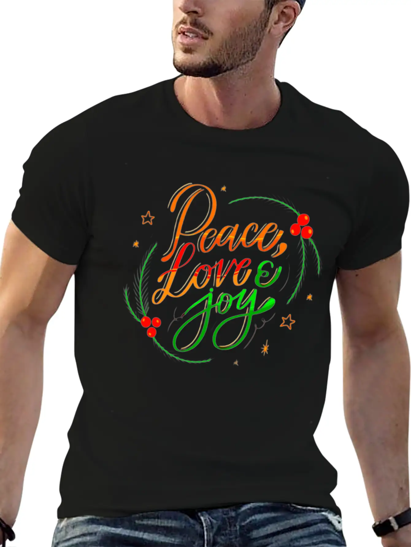 Peace Love And Joy Unisex Casual T-Shirt – Clean Design For Daily Comfort