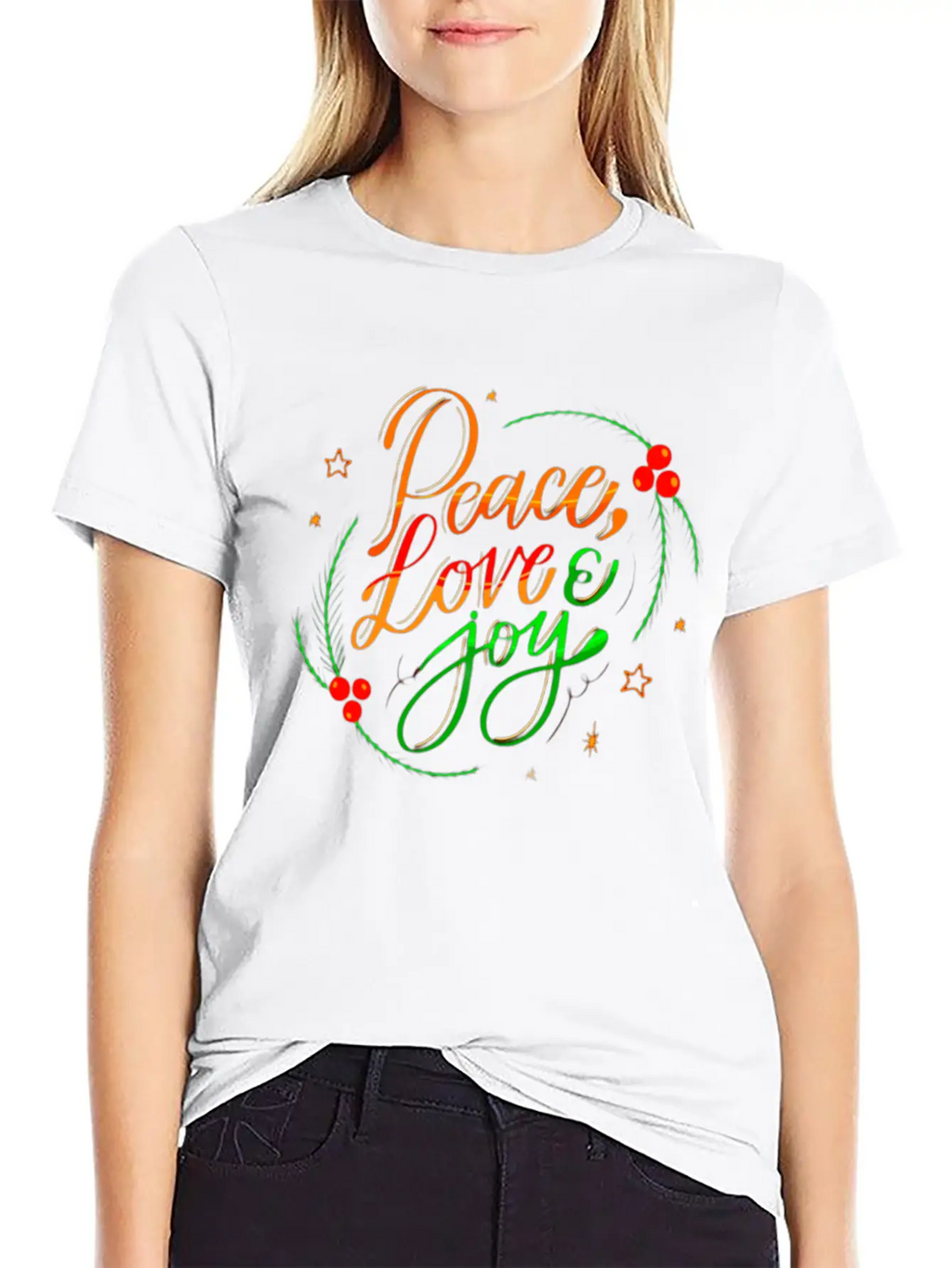 Peace Love And Joy Unisex Casual T-Shirt – Clean Design For Daily Comfort