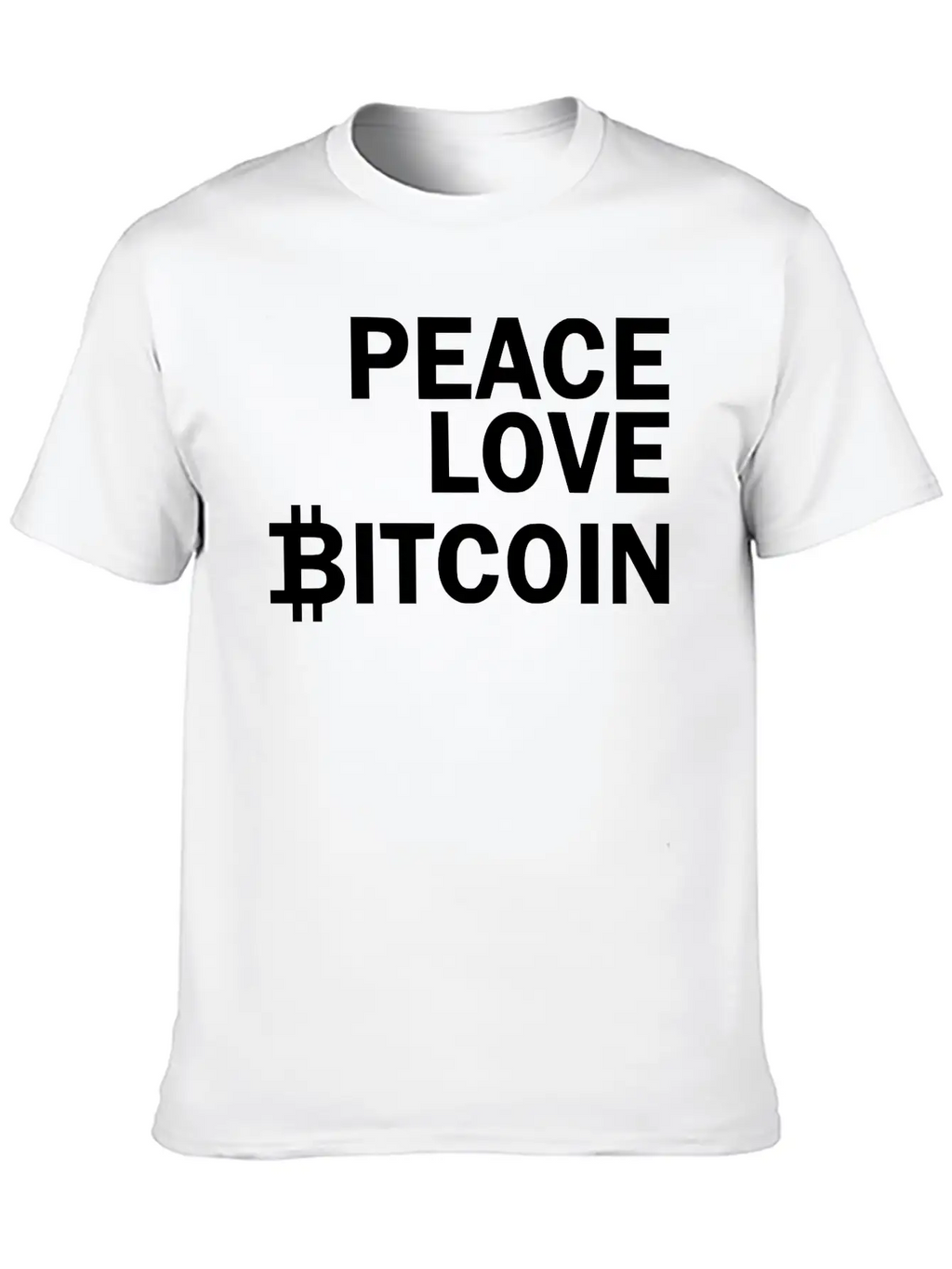 Peace Love Bitcoin, Cryptocurrency Unisex Casual T-Shirt – Clean Design For Daily Comfort