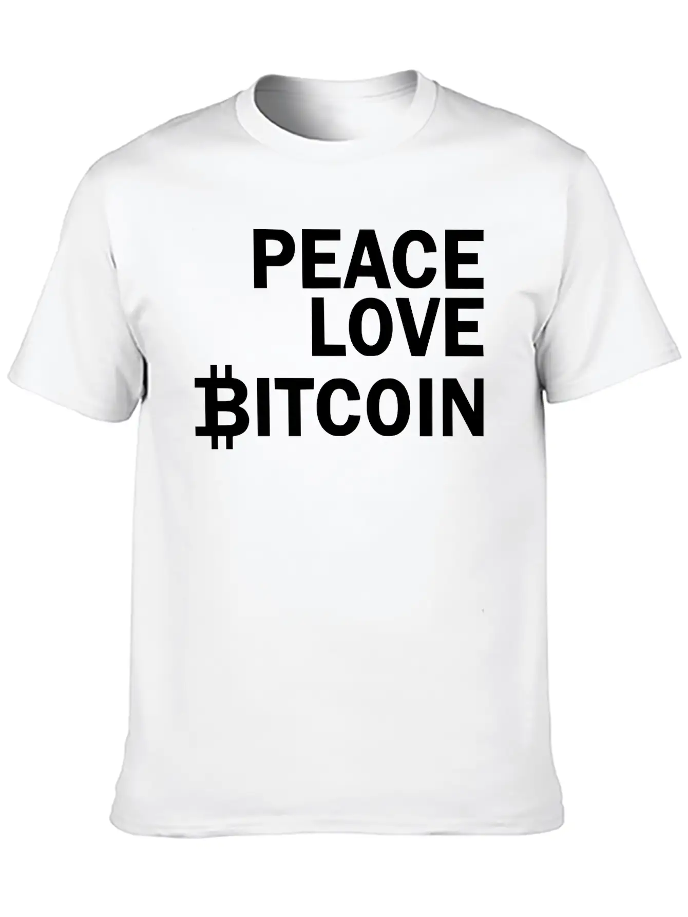 Peace Love Bitcoin, Cryptocurrency Unisex Casual T-Shirt – Clean Design For Daily Comfort