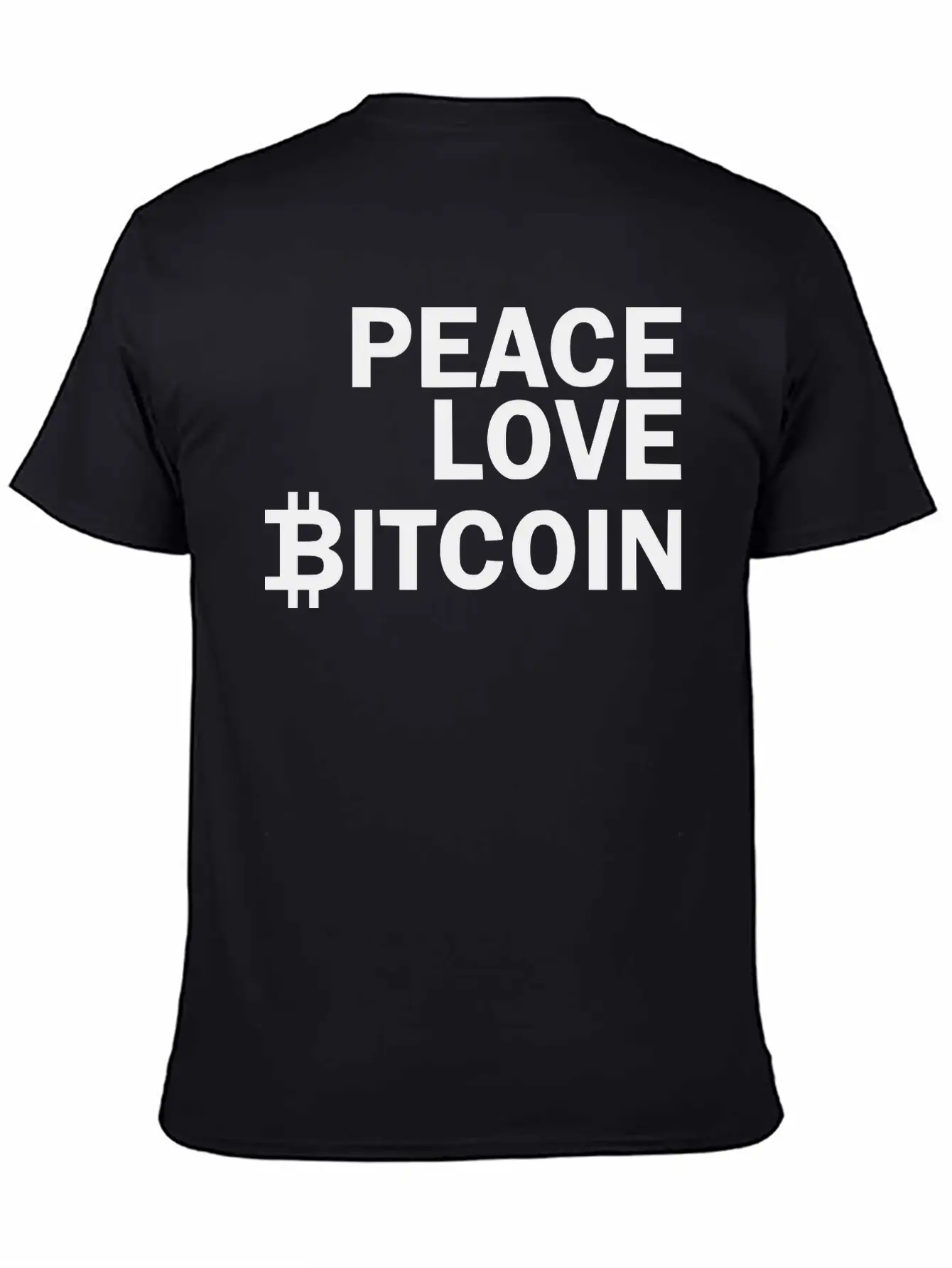 Peace Love Bitcoin, Cryptocurrency Unisex Casual T-Shirt – Clean Design For Daily Comfort