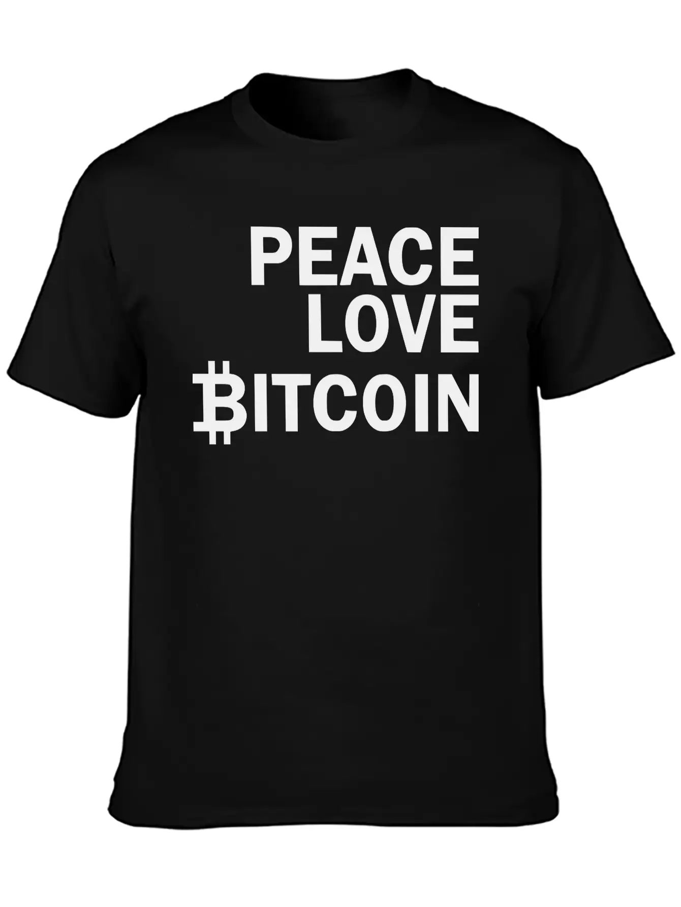 Peace Love Bitcoin, Cryptocurrency Unisex Casual T-Shirt – Clean Design For Daily Comfort