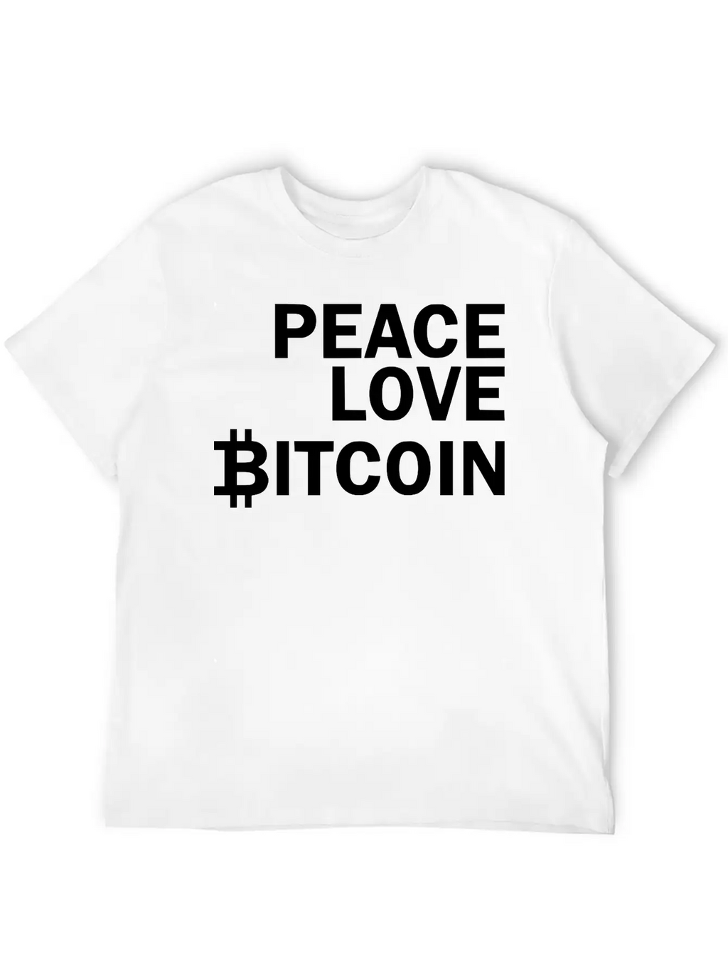 Peace Love Bitcoin, Cryptocurrency Unisex Casual T-Shirt – Clean Design For Daily Comfort
