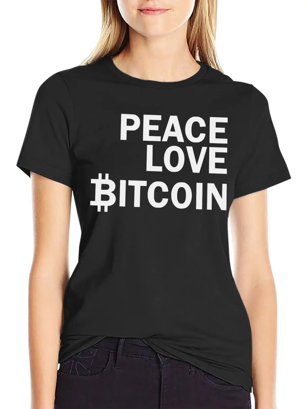 Peace Love Bitcoin, Cryptocurrency Unisex Casual T-Shirt – Clean Design For Daily Comfort