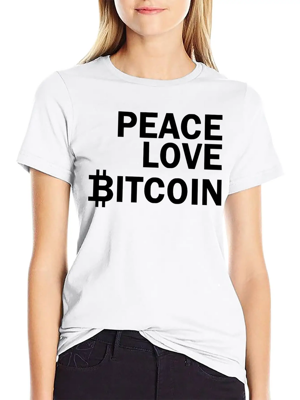 Peace Love Bitcoin, Cryptocurrency Unisex Casual T-Shirt – Clean Design For Daily Comfort