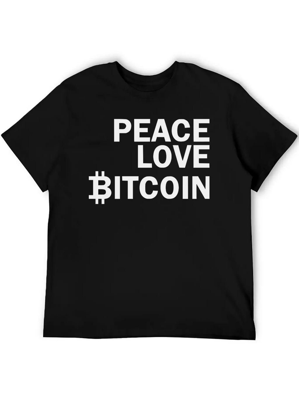 Peace Love Bitcoin, Cryptocurrency Unisex Casual T-Shirt – Clean Design For Daily Comfort