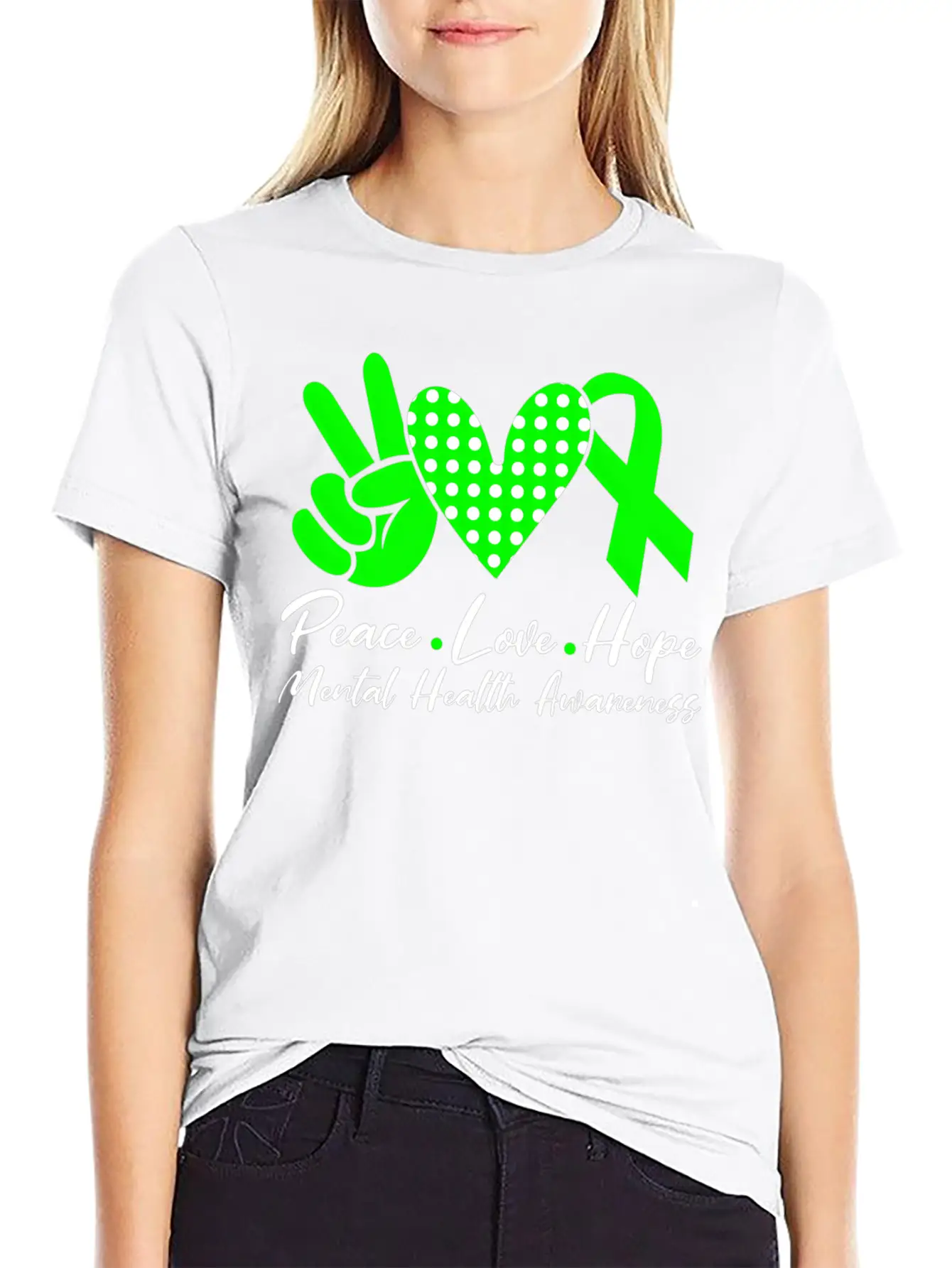Peace Love Hope Tal Health Awareness Green Ribbon Unisex Casual T-Shirt – Clean Design For Daily Comfort