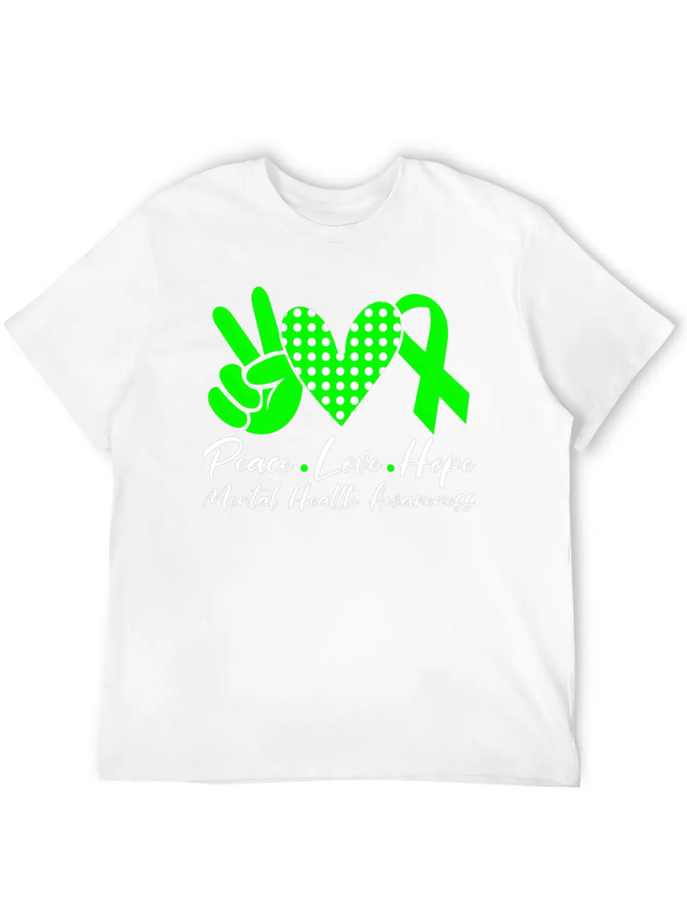 Peace Love Hope Tal Health Awareness Green Ribbon Unisex Casual T-Shirt – Clean Design For Daily Comfort