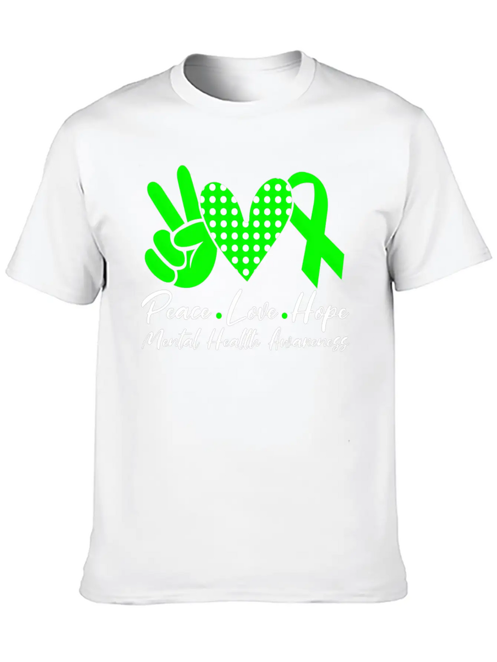 Peace Love Hope Tal Health Awareness Green Ribbon Unisex Casual T-Shirt – Clean Design For Daily Comfort