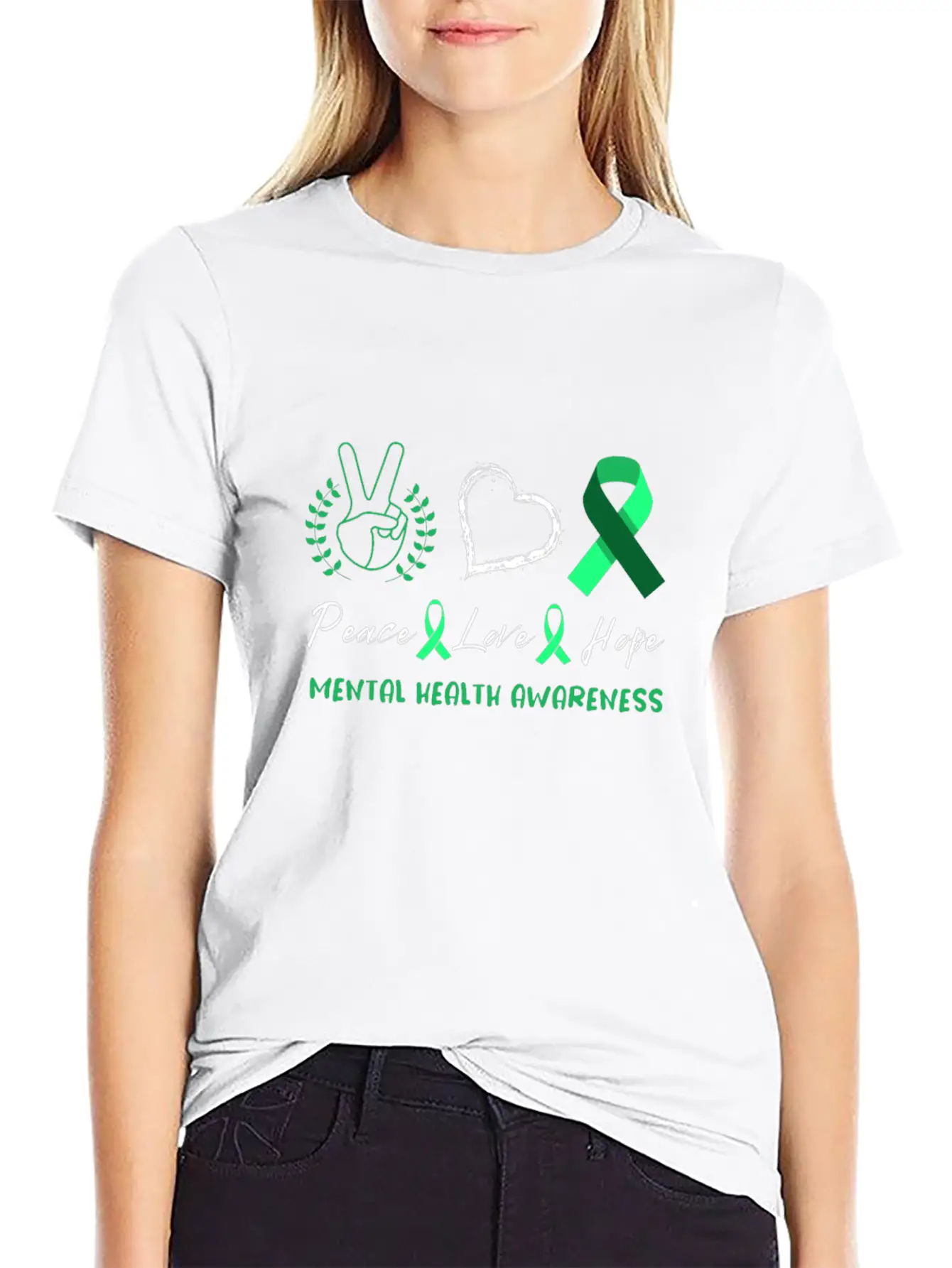 Peace Love Mental Health Awareness Unisex Casual T-Shirt – Clean Design For Daily Comfort