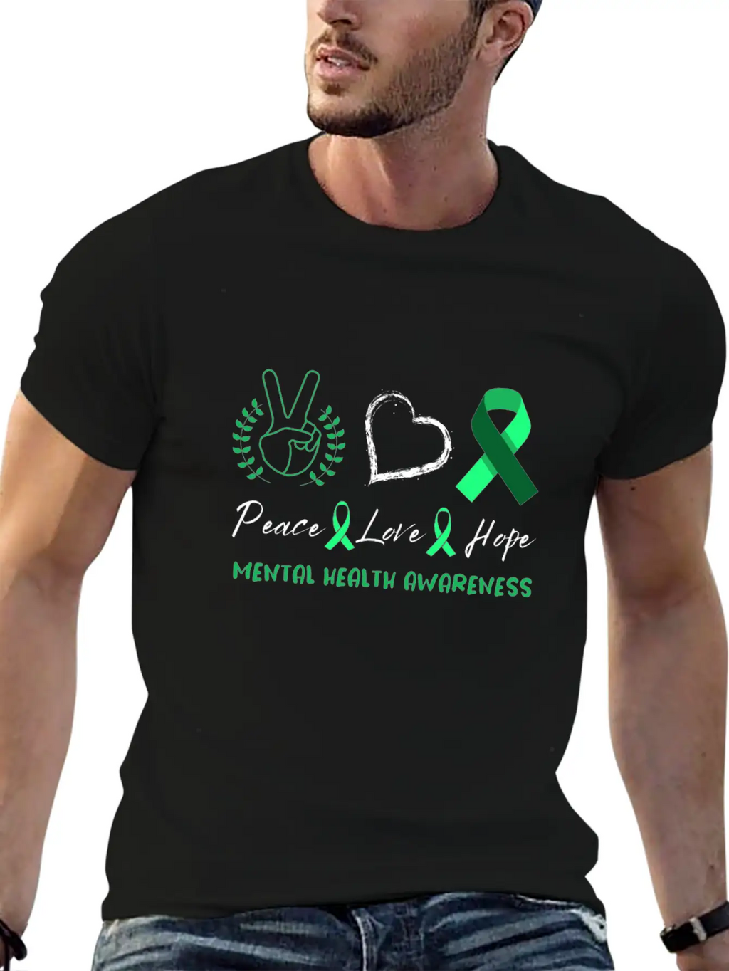 Peace Love Mental Health Awareness Unisex Casual T-Shirt – Clean Design For Daily Comfort