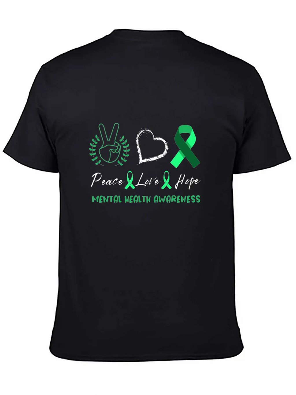 Peace Love Mental Health Awareness Unisex Casual T-Shirt – Clean Design For Daily Comfort