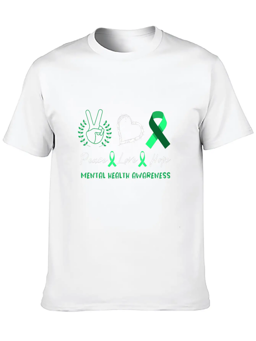 Peace Love Mental Health Awareness Unisex Casual T-Shirt – Clean Design For Daily Comfort