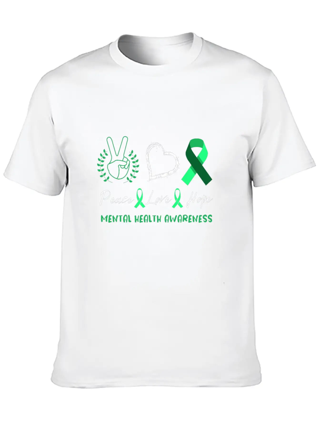 Peace Love Mental Health Awareness Unisex Casual T-Shirt – Clean Design For Daily Comfort