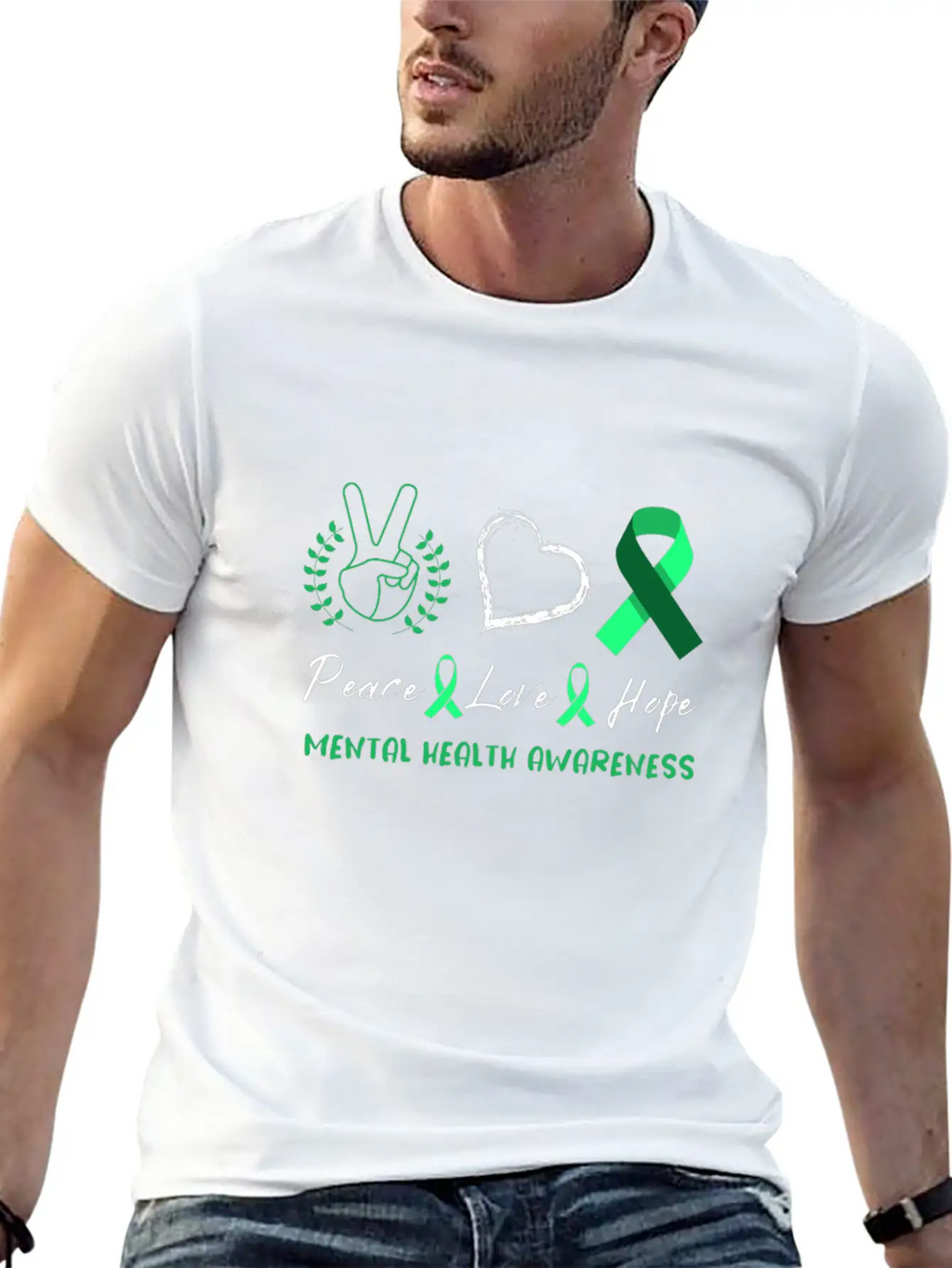 Peace Love Mental Health Awareness Unisex Casual T-Shirt – Clean Design For Daily Comfort