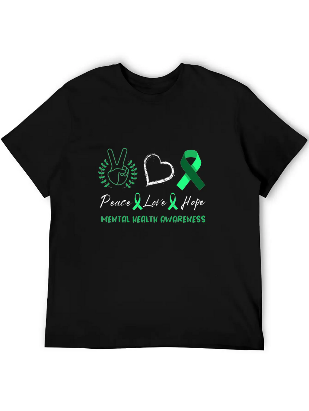 Peace Love Mental Health Awareness Unisex Casual T-Shirt – Clean Design For Daily Comfort