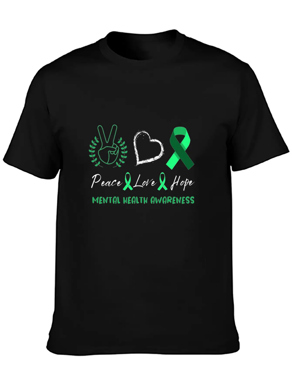 Peace Love Mental Health Awareness Unisex Casual T-Shirt – Clean Design For Daily Comfort