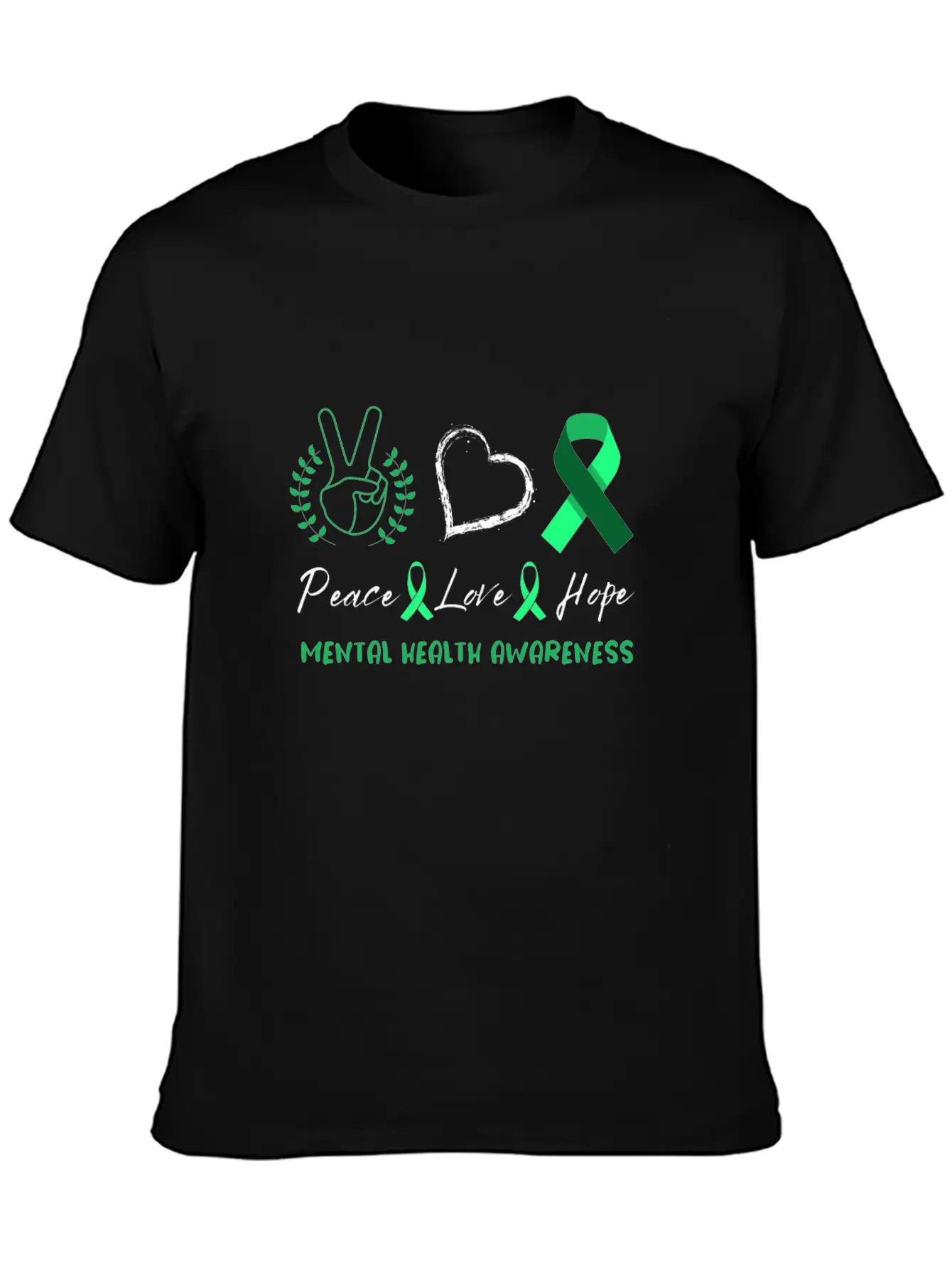Peace Love Mental Health Awareness Unisex Casual T-Shirt – Clean Design For Daily Comfort