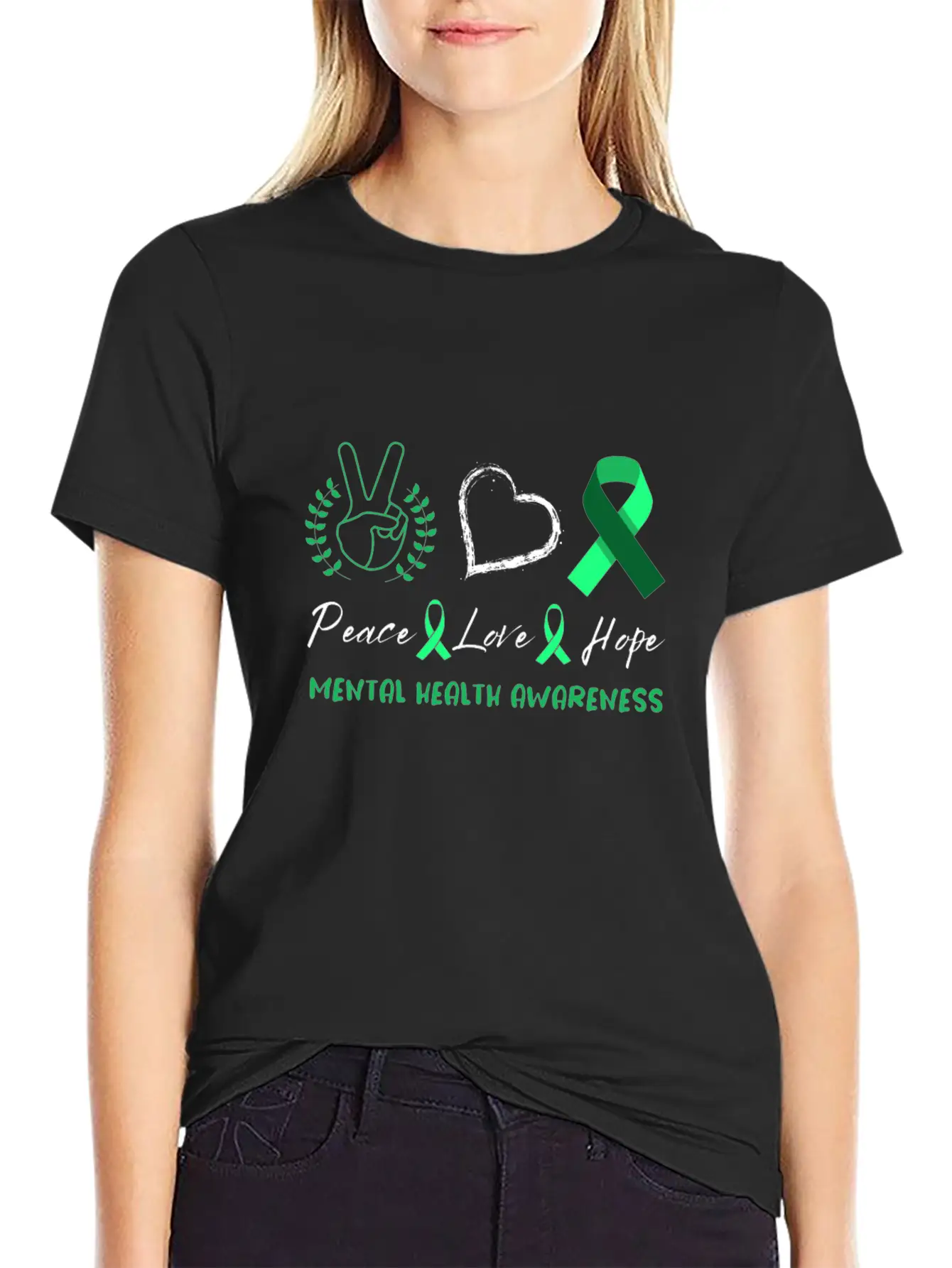 Peace Love Mental Health Awareness Unisex Casual T-Shirt – Clean Design For Daily Comfort