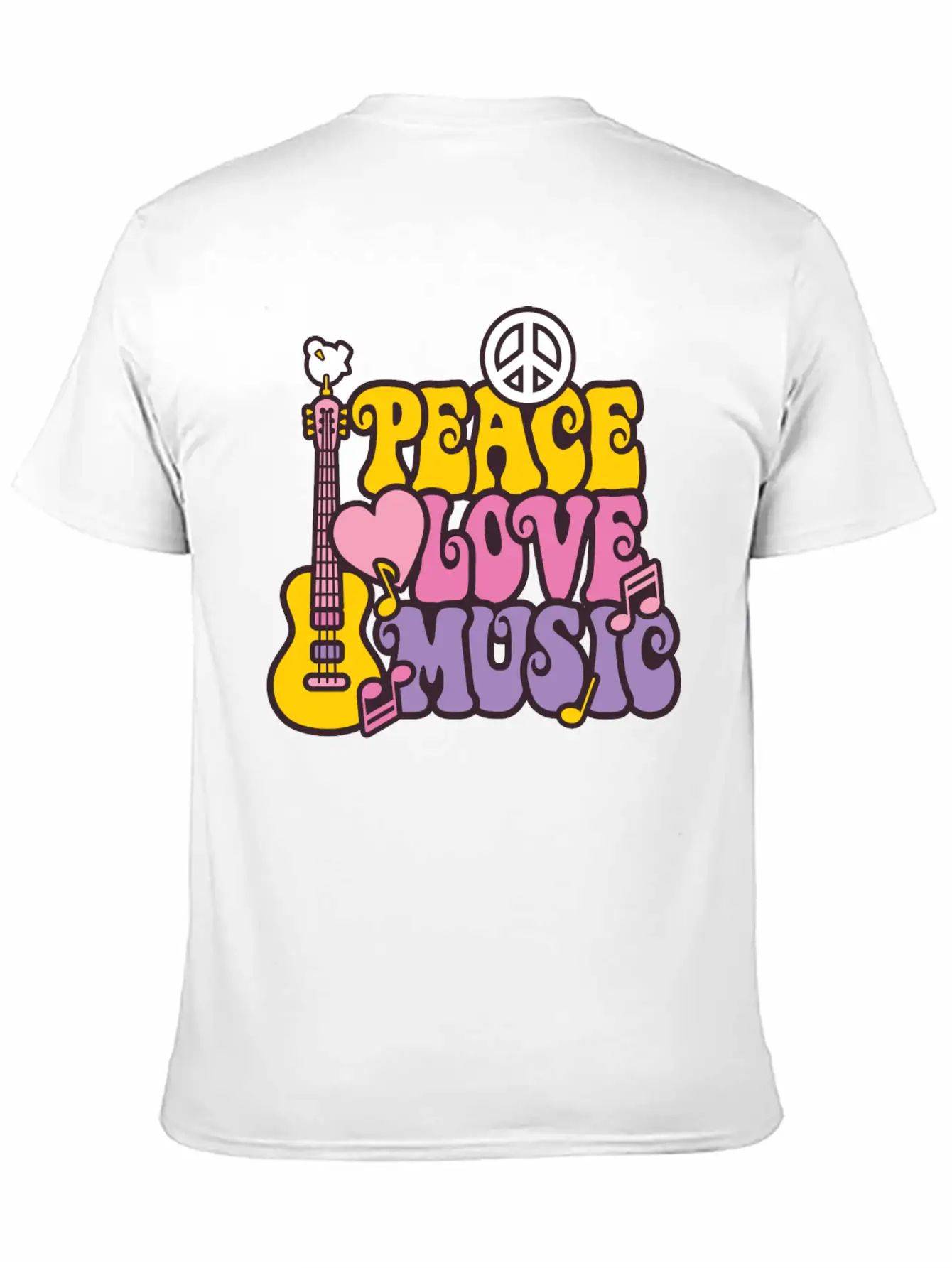 Peace Love Music Unisex Casual T-Shirt – Clean Design For Daily Comfort