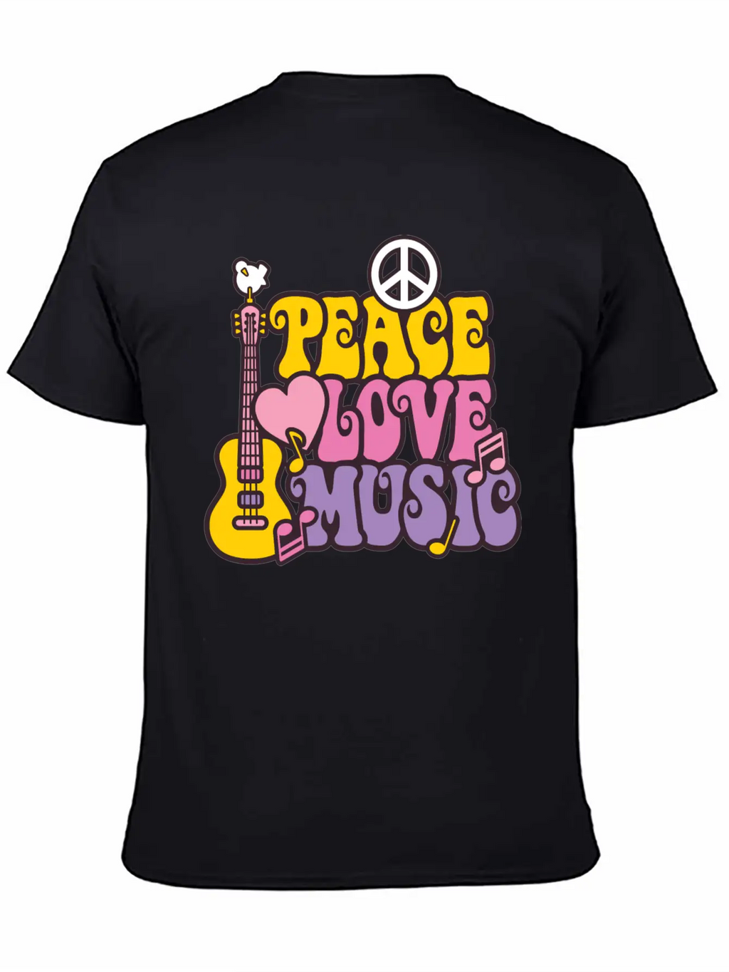Peace Love Music Unisex Casual T-Shirt – Clean Design For Daily Comfort