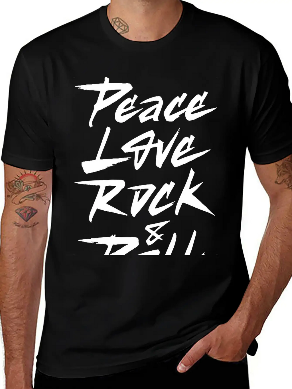 Peace Love Rock And Roll Breathable Soft Cotton T-Shirt – Timeless Casual Look