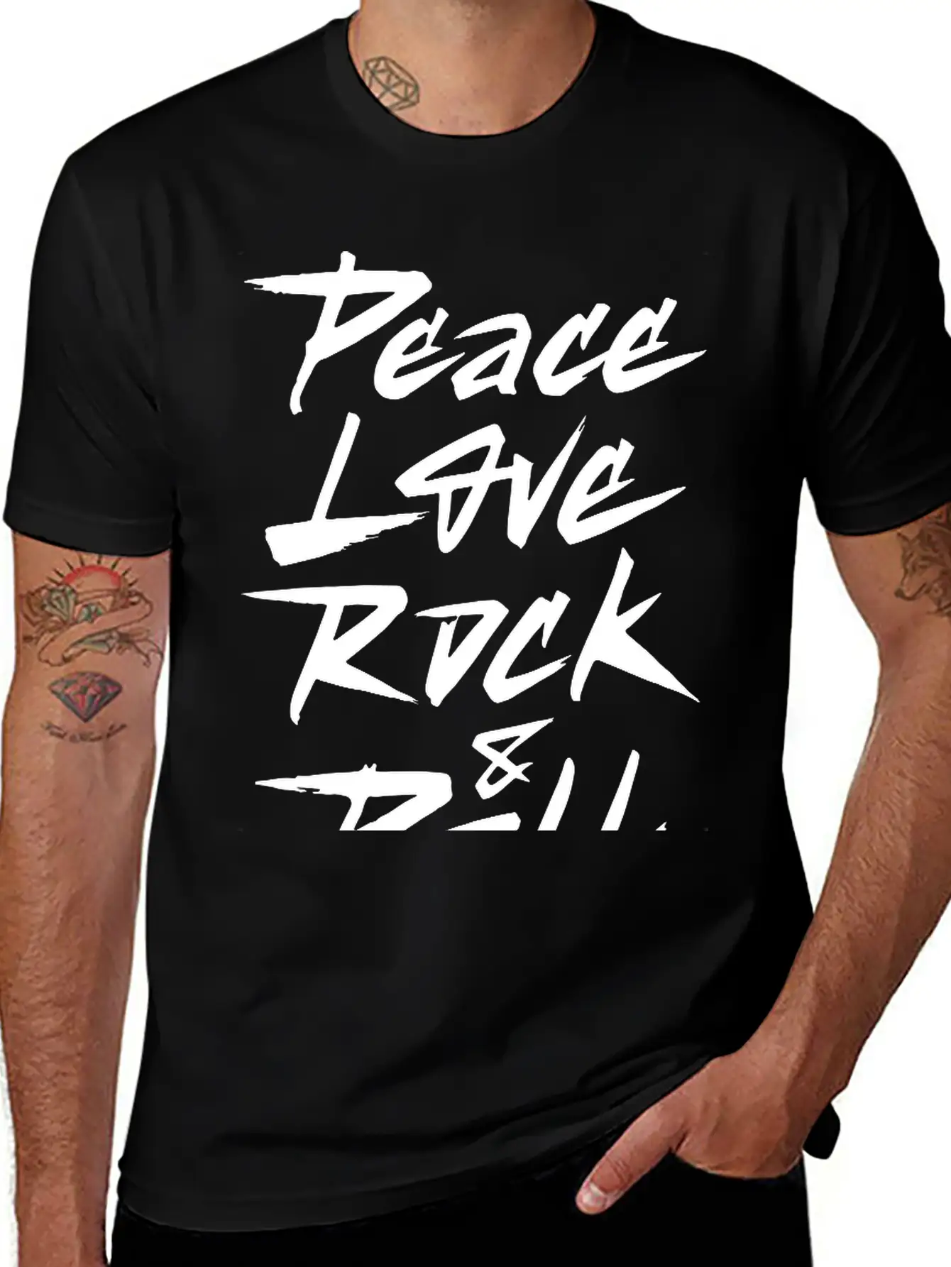 Peace Love Rock And Roll Breathable Soft Cotton T-Shirt – Timeless Casual Look