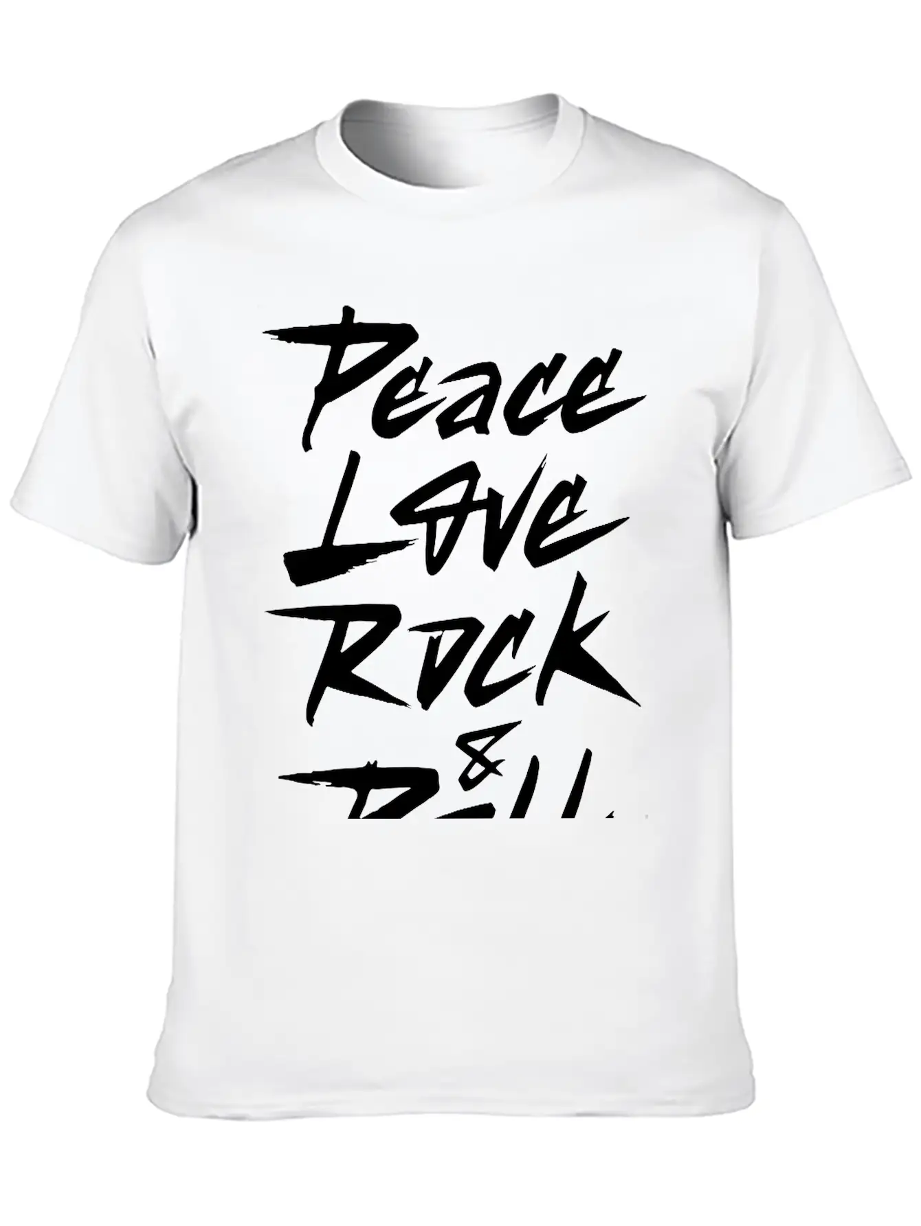 Peace Love Rock And Roll Breathable Soft Cotton T-Shirt – Timeless Casual Look