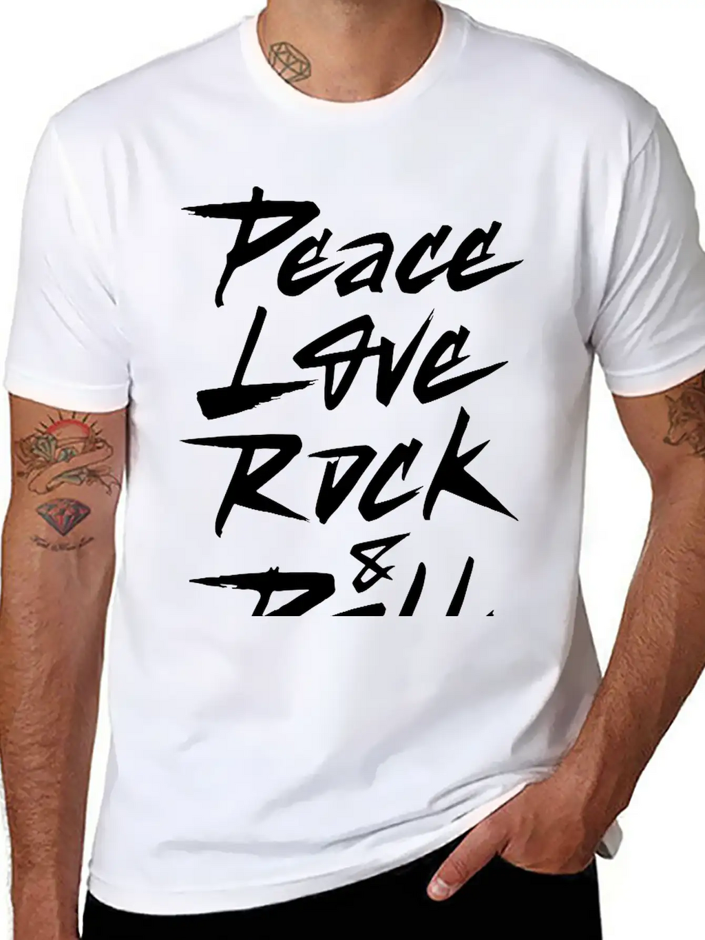 Peace Love Rock And Roll Breathable Soft Cotton T-Shirt – Timeless Casual Look