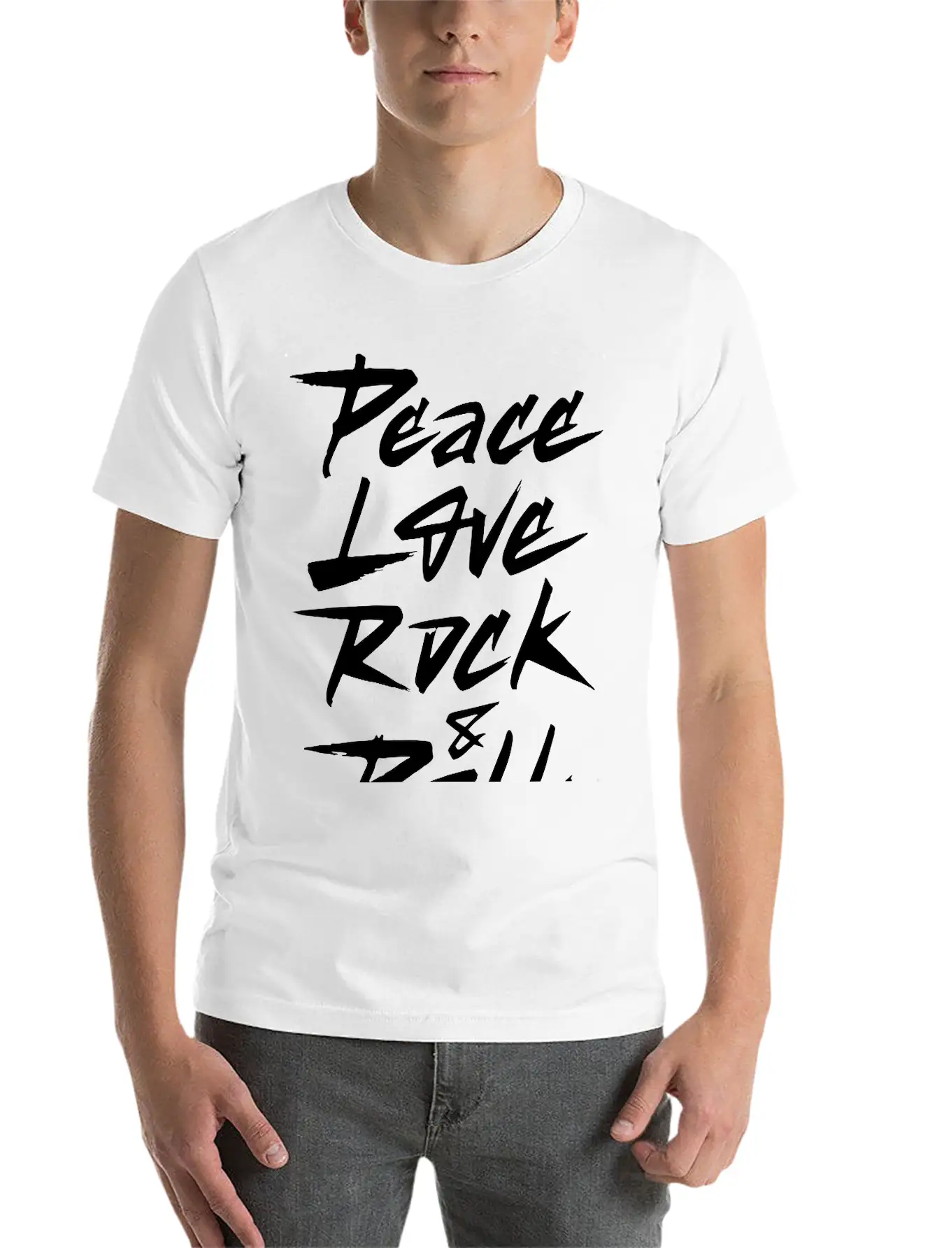 Peace Love Rock And Roll Breathable Soft Cotton T-Shirt – Timeless Casual Look
