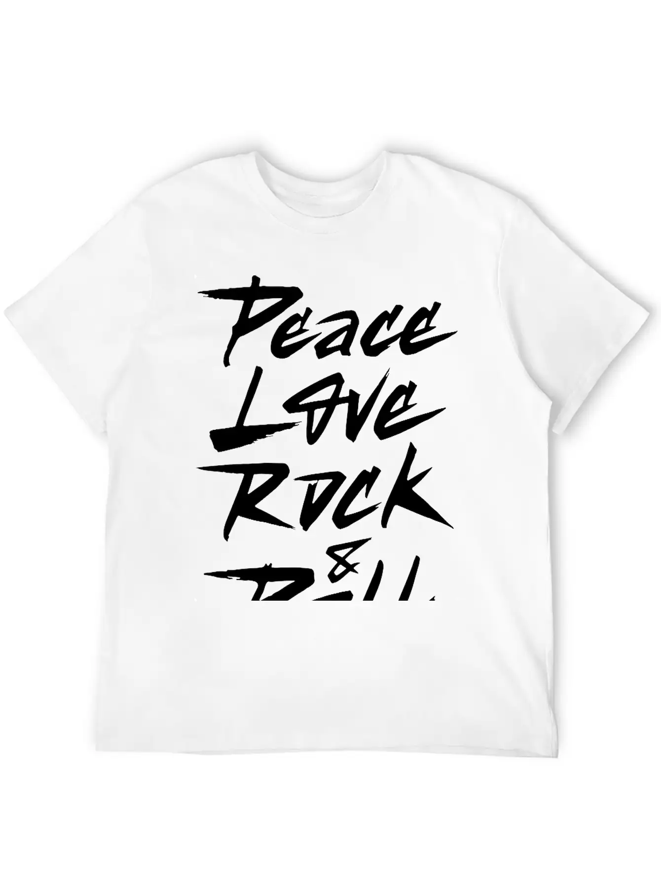 Peace Love Rock And Roll Breathable Soft Cotton T-Shirt – Timeless Casual Look