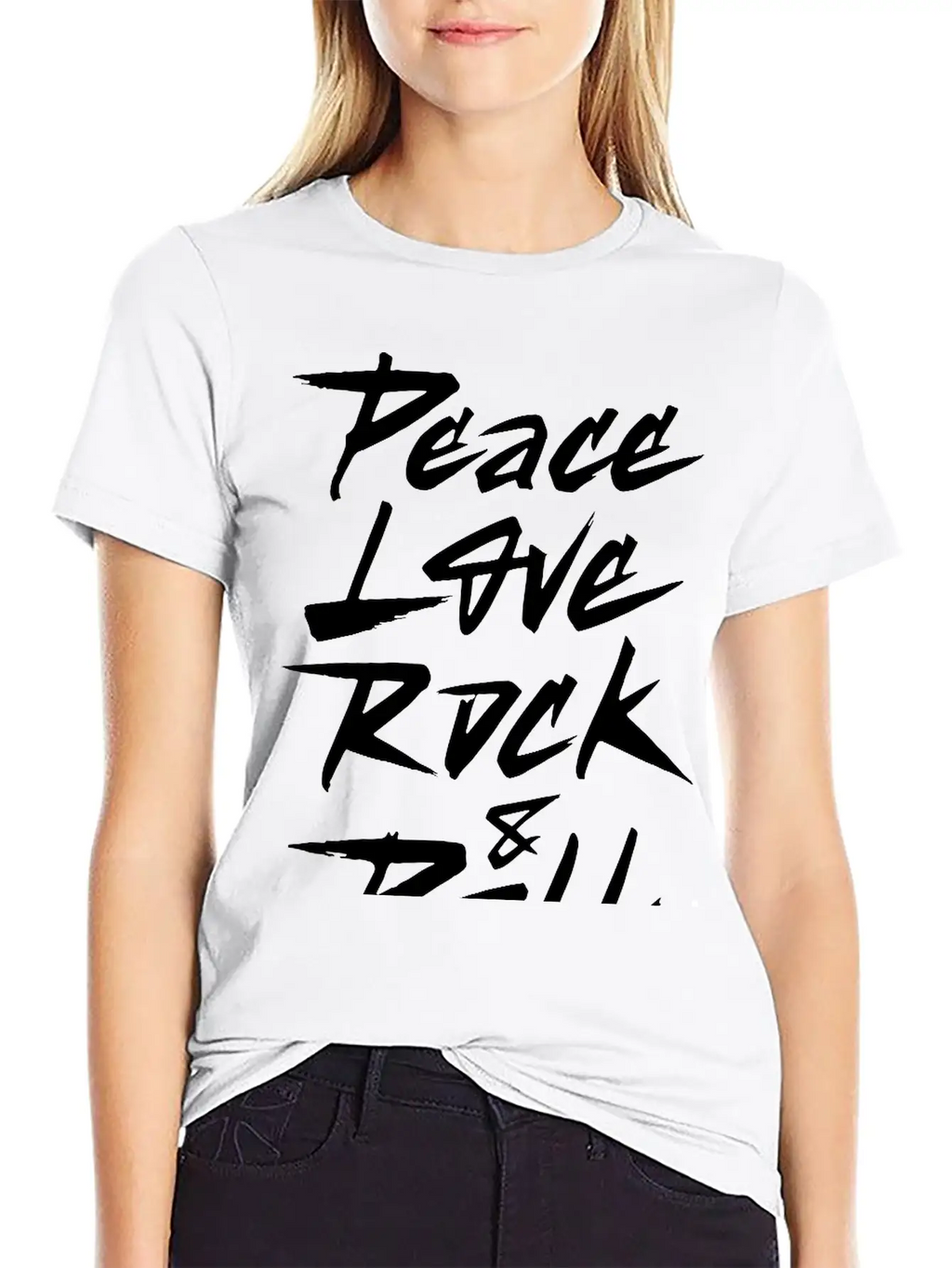 Peace Love Rock And Roll Breathable Soft Cotton T-Shirt – Timeless Casual Look
