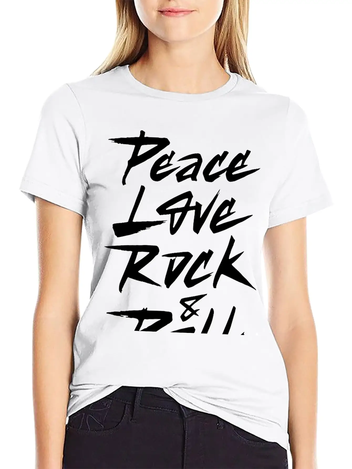 Peace Love Rock And Roll Breathable Soft Cotton T-Shirt – Timeless Casual Look