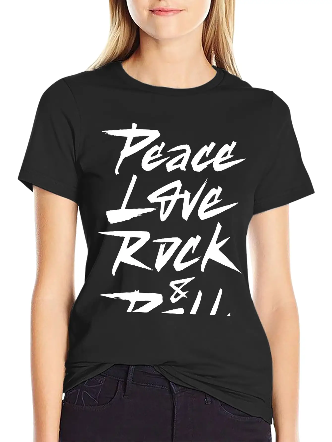 Peace Love Rock And Roll Breathable Soft Cotton T-Shirt – Timeless Casual Look