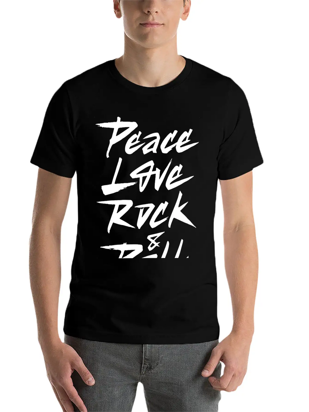 Peace Love Rock And Roll Breathable Soft Cotton T-Shirt – Timeless Casual Look
