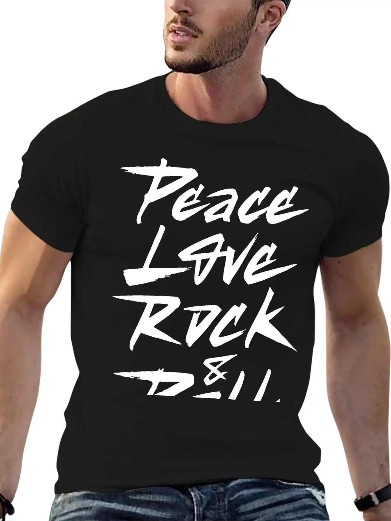 Peace Love Rock And Roll Breathable Soft Cotton T-Shirt – Timeless Casual Look