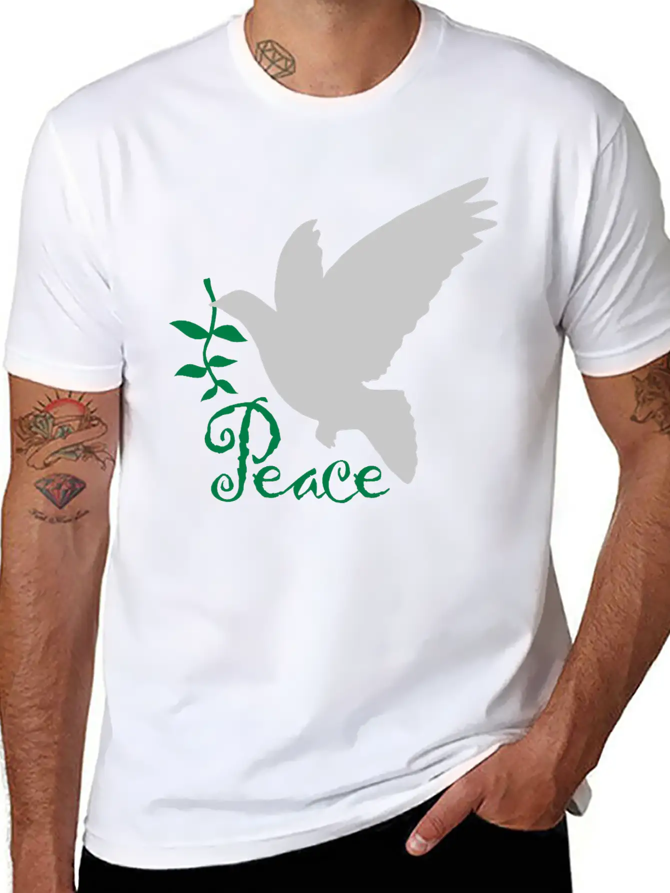 Peace Olive Branch Stylish Everyday T-Shirt – Unisex Basic Cotton Tee