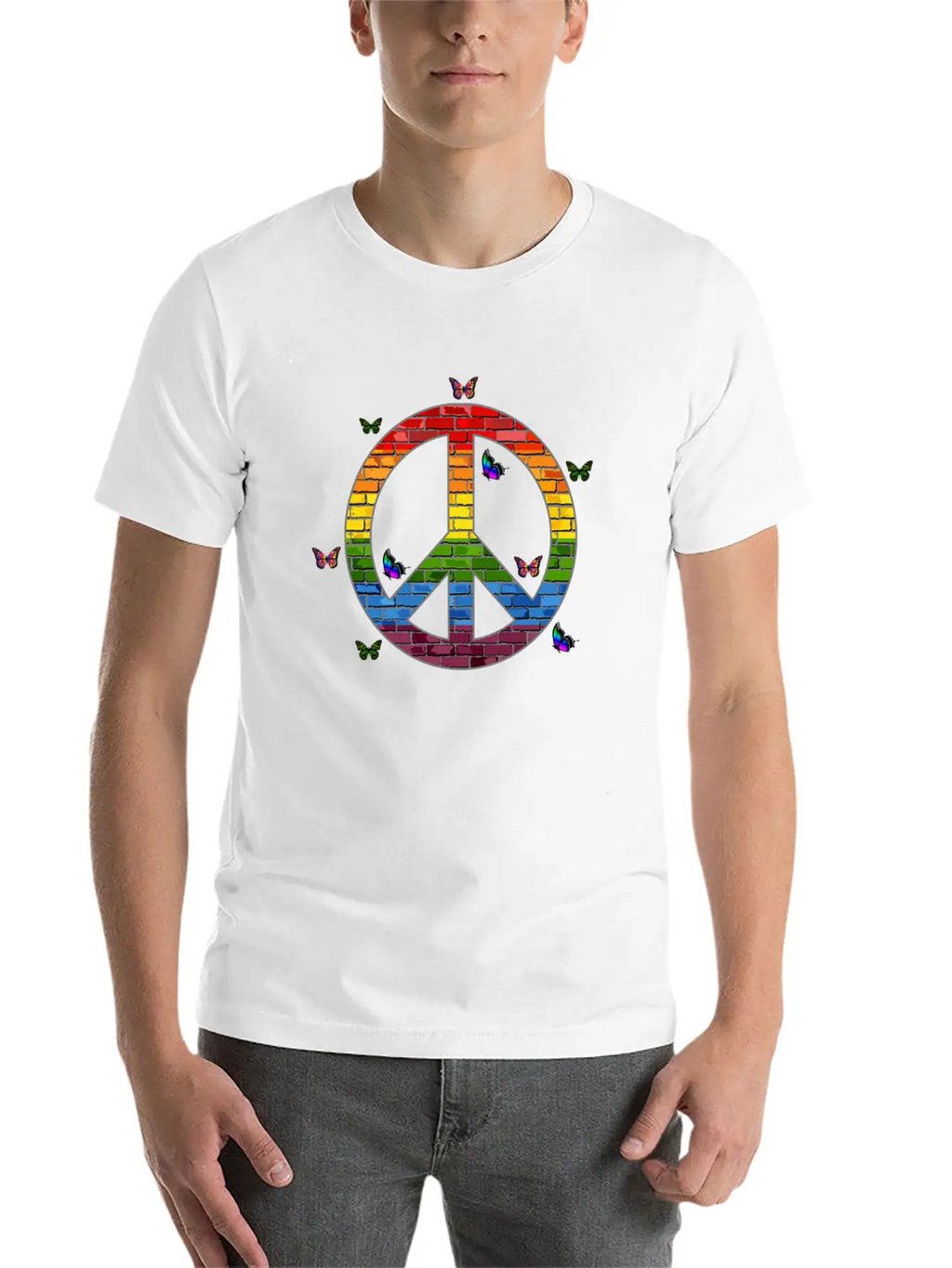 Peace, Peace Sign, Peace Sign Hoodies, Peace Sign Unisex Short Sleeve Soft Cotton T-Shirt – Casual Everyday Wear