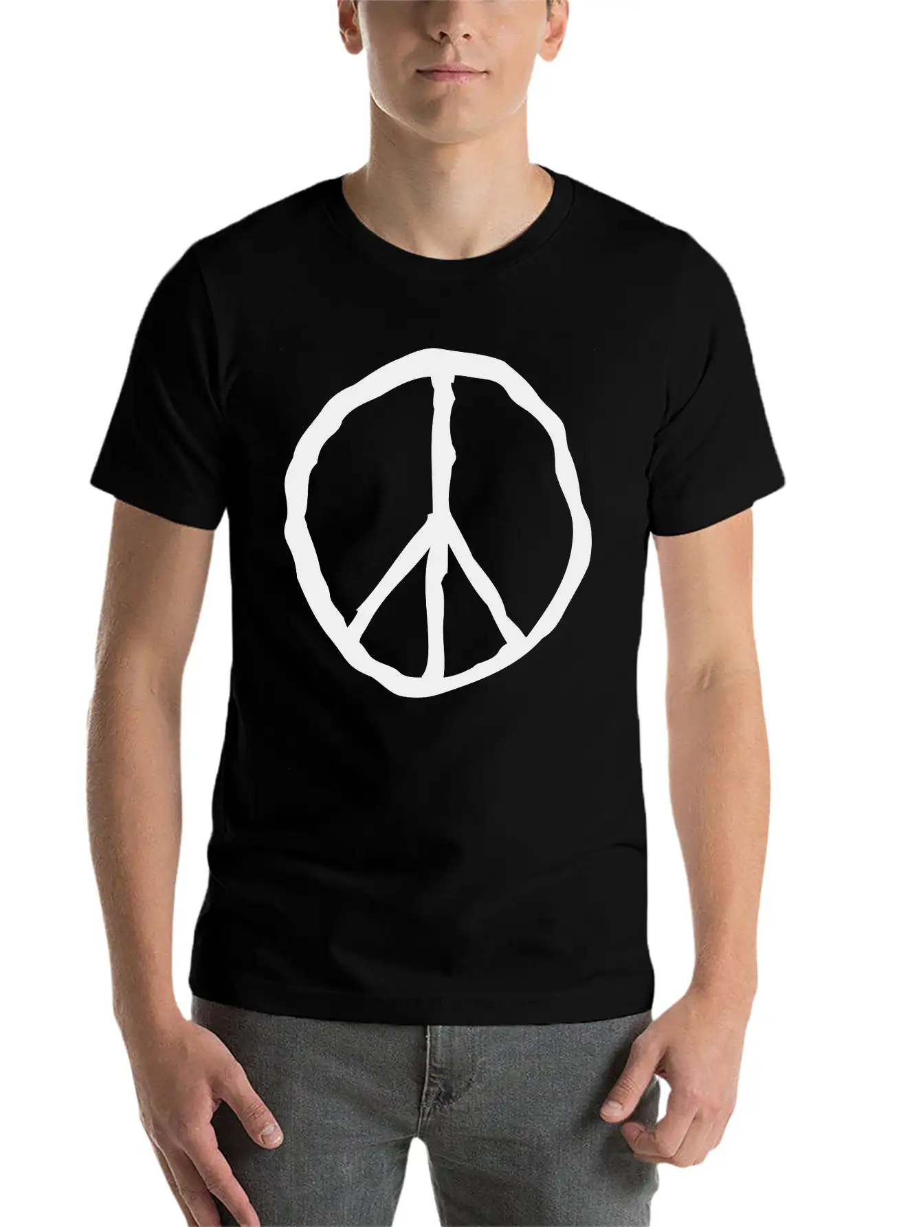 Peace Peace Sign Unisex Short Sleeve Soft Cotton T-Shirt – Casual Everyday Wear