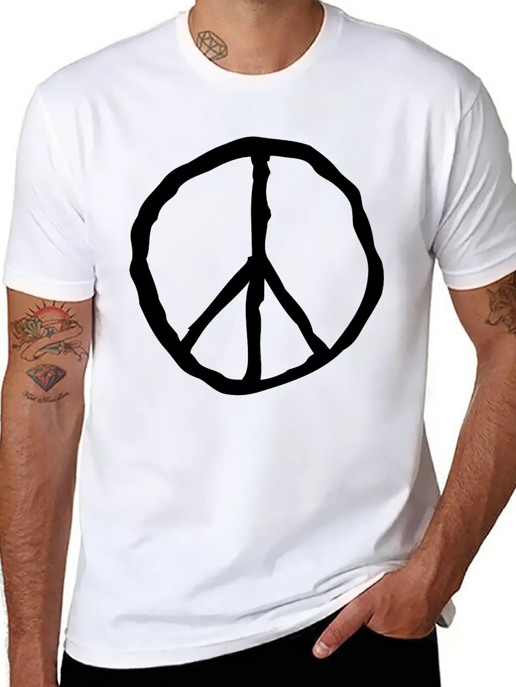 Peace Peace Sign Unisex Short Sleeve Soft Cotton T-Shirt – Casual Everyday Wear