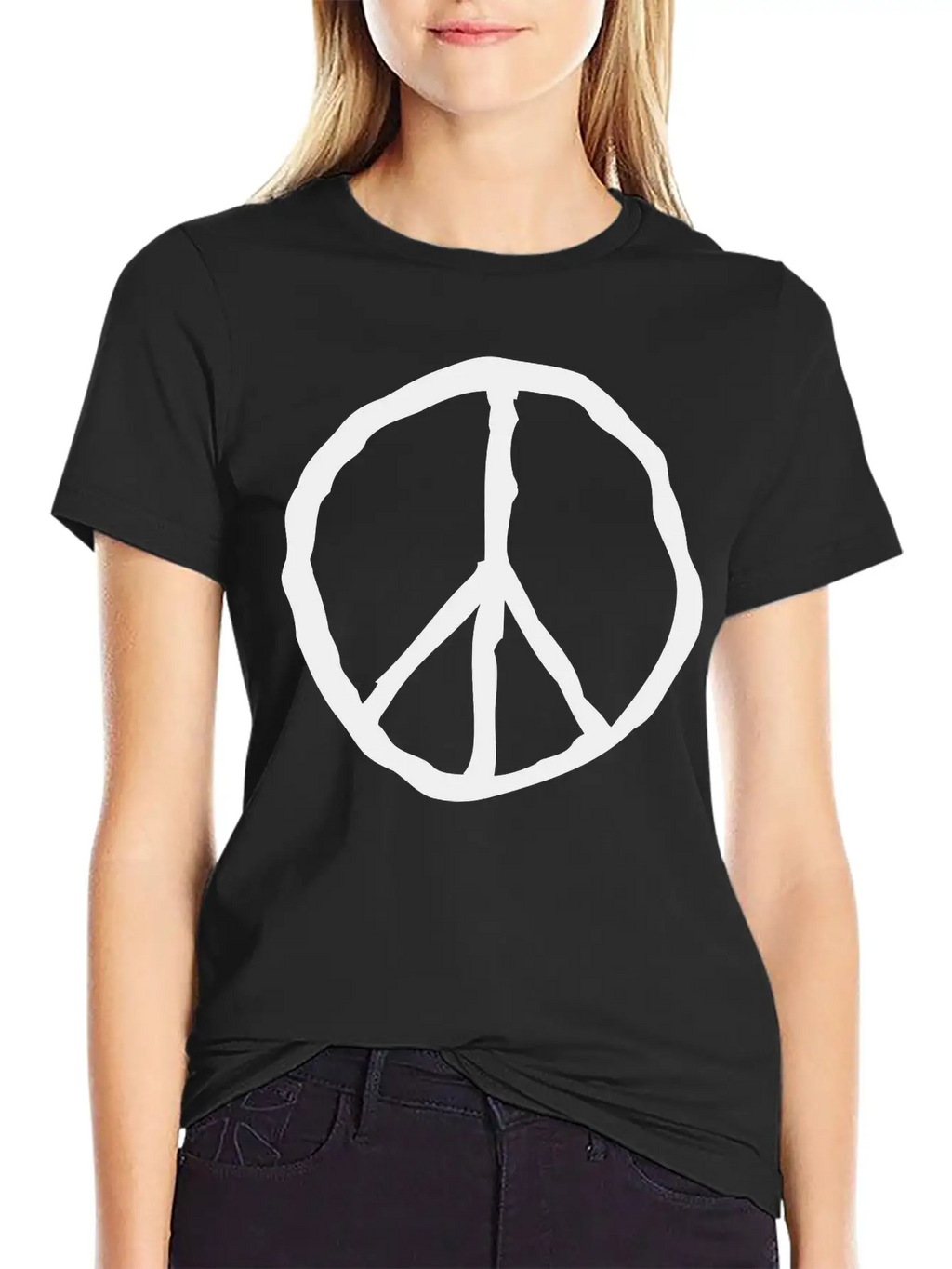 Peace Peace Sign Unisex Short Sleeve Soft Cotton T-Shirt – Casual Everyday Wear